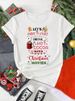 European And American Cross-border Foreign Trade Women's Clothing Christmas Merry Round Neck Printed Ladies Short Sleeve_ecoleips.com