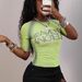 Summer Women's Sexy Sweet Spicy Style Sheer Print Slim Fit Short Seamless Top For American Fashion_ecoleips.com