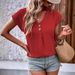 New Spring/Summer Women's Clothing Collection: Solid-Color Short-Sleeved Tops With Button-Up Design_ecoleips.com