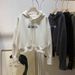 American-style Embroidered Sweatshirt For Women, Spring And Autumn Wear, Thin, Korean-style, Loose-fitting, Slimming,_ecoleips.com