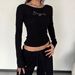 European American Style Women's Sweet Sexy Long Sleeved Cropped off Shoulder Top Rhinestone Embellished Slim Fit Summer Flattering_ecoleips.com
