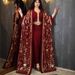 Z279 Dubai Muslim Saudi Gold Foil Two-Piece Evening Women's Robe Dress Abaya_ecoleips.com