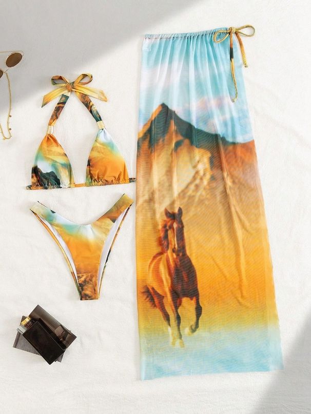 Aria Basics 2025 New European And American Three-Piece Swimsuit For Women, Sexy Bikini With Long Skirt, Sun Protection, Foreign_ecoleips.com