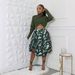 Women’s Clothing High Waist Leopard Print Skirt Camouflage Drawstring Bud Skirt Pleated Puffy Lantern Skirt_ecoleips.com