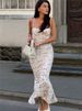 Tossy Spring Lace Printed Maxi Dress For Women Backless Fashion Patchwork High Waist Spaghetti Slim Dress Female Halter Dresses_ecoleips.com