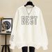 Women's Heavyweight Pure Cotton Oversized Crew Neck Sweatshirt Style Minimalist Fleece Lined Thickened Hoodless Trendy Top For Autumn Winter_ecoleips.com
