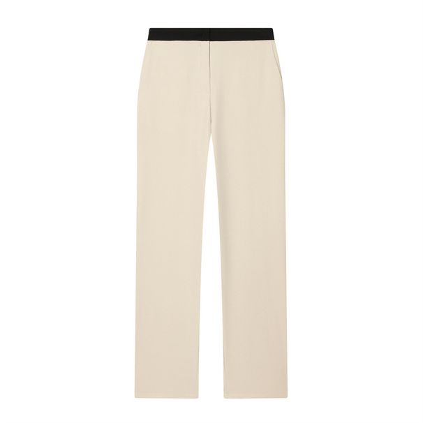 Women's European American Style Color Block Trim Pant Set Short Sleeve Suit Jacket Casual Trousers Fashionable Export Clothing_ecoleips.com