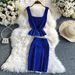 Luxury Chic Heiress Two Piece Set Sparkling Rhinestone Square Neck Sleeveless Knit Top And Slim Fit Bodycon Mini Skirt For Women_ecoleips.com