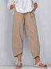 Suitable For All Seasons Yama Sun New Style Solid Color Plus Size Women's Simple Loose Casual Nine-point Pants_ecoleips.com