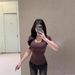 Skims Cotton Jersey Kardashian Short Sleeve T-Shirt Stretch Slim Fit Base Layer Slimming Spring Summer_ecoleips.com