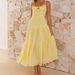 Women’s Clothing Women's New Sleeveless Splicing Suspenders Long Backless Lace Up Big Swing Dress_ecoleips.com
