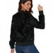 Velvet & Sequins Baseball Jacket – Streetwear Bomber With Gradient Sparkle (S-XL, Black/Grey)_ecoleips.com