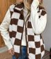 Women's Oversized Checkered Vest | Alpaca Wool Zip-Up Cardigan | Retro Geometric Pattern Layering Piece (Red/Pink/Black/Gray/Green/More))_ecoleips.com