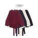 Women’s Belted Knit Top – V-Neck Shoulder-Padded Blouse (Polyester Blend, Classic Retro Style, Office & Casual Wear, Fall/Winter Essential)_ecoleips.com