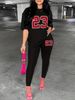 Women's Casual Loose And Fashionable Size 23 Printed Loose T-shirt+cropped Pants Two-piece Set Summer Home Sportswear Daily Wear-276_ecoleips.com