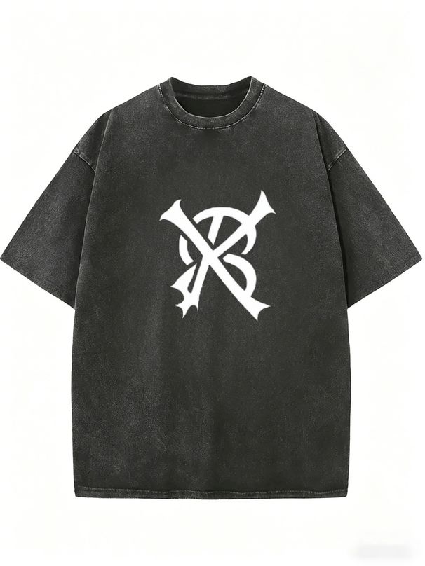 Women's Retro Vintage Wash Tee, Loose Fit Streetwear Daily Wear Top_ecoleips.com