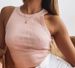 Women's Short Cropped Sleeveless Sports Tank Top INS Style Solid Color Inner Layer Slim Fit_ecoleips.com