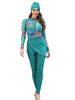 Women's Clothing Long Sleeve Zipper Muslim Swimsuit with Hat + Chest Pad 3 piece Conservative Swimsuit_ecoleips.com