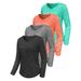 Verve 3-5PCS Women's Long Sleeve Shirt Fitness V-Neck Lightweight Quick-Dry Loose T-Shirt Sports Top_ecoleips.com