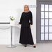 Middle East Muslim Women's Clothing Autumn Puff Sleeve Ice Silk Cardigan Round Neck Starry Waist Fashion Half Skirt_ecoleips.com