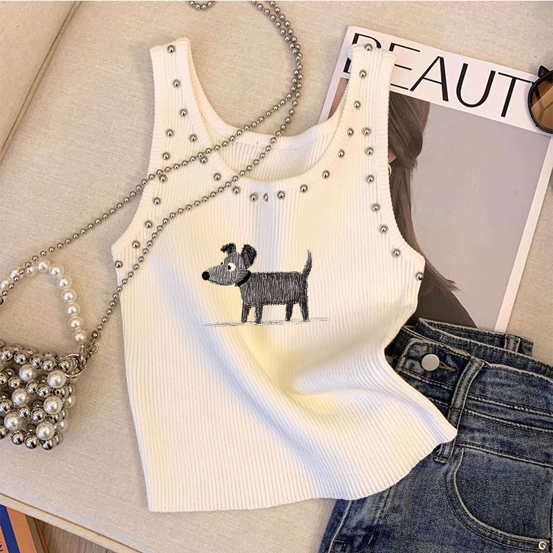 American-style Spicy Girl Cartoon Print Camisole Women, New Summer Sexy Sleeveless Short Top For Plus-size Girls_ecoleips.com