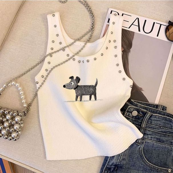American-style Spicy Girl Cartoon Print Camisole Women, New Summer Sexy Sleeveless Short Top For Plus-size Girls_ecoleips.com