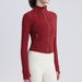 Short Gold Zipper LU Spring Double-Sided Brushed Defin Top Slim Fit Stretch Quick-Dry Stand Collar Jacket Yoga Coat_ecoleips.com