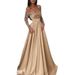 2026 European And American Cross-border Women's Banquet Long-sleeve Elegant Lady Hostess Evening Dress With Sequins For_ecoleips.com