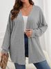 Women's Long Sleeved Solid Color Knitted Cardigan Top Loose Fit Autumn/Winter Outerwear For Plus Size Clothes_ecoleips.com
