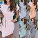 Women's Round Neck Short Sleeve Dress Waist Striped Pattern Hot Selling_ecoleips.com