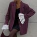 K New Temperament Striped Suit Jacket With Women's Design Sense, Lace Flared Sleeves, Loose Casual Small Suit_ecoleips.com