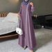 Halloween Medieval Muslim Middle Eastern Solid Color Long Sleeve Lace Dress Fashionable Round Neck Women's Robe_ecoleips.com