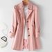 Women's Long Trench Coat Slim Fit Casual Jacket Loose Style Plus Size Spring Autumn Outerwear_ecoleips.com