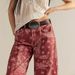 Women's Loose Fit Denim Jeans Floral Print Cropped Wide Leg mid Waisted Y2K Style Autumn Winter Fashion_ecoleips.com