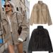 "Women's Oversized Long Sleeve Jacket – Minimalist Loose Fit Coat In Black & Khaki"_ecoleips.com