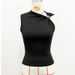 Women's Clothing Summer New Arrival Sleeveless Vest Top Elegant Simple Metal Ring Design Solid Color Slimming Effect_ecoleips.com