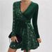 Aria Basics Aria Basics 2025 Cross-Border European And American Autumn Winter Sexy V-Neck Bodycon Irregular Short Sequin Dress_ecoleips.com