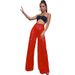 Women's High Waist Wide Leg Pants With Glitter - Casual Loose Fit Palazzo Pants For Summer_ecoleips.com