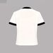 Women's Summer Casual Shorts Set Italian Letter Print Color Block Top With Short Sleeve England Style Fashion Polyester_ecoleips.com