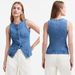 Women's Clothing Summer Women's Sleeveless Slim Fit Denim Vest Round Neck Shoulder Vest For Formal & Casual For Women_ecoleips.com