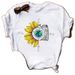 European And American Cross-border Foreign Trade Wholesale Clothing Butterfly Floral Round Neck Plus Size Short-sleeve_ecoleips.com