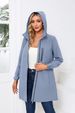 K Women's Hooded Long Sleeve Windbreaker For Outdoor Sports, Water-Resistant, Loose Fit, Casual And Windproof_ecoleips.com