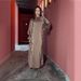 Voya Voya Women's European And American Autumn New Solid Color Satin Long Sleeve Loose Dress With Belt For Women_ecoleips.com