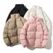 Women's Clothing Winter Padded Coat With Thick Warm Polyester Filling, Slim Fit Stand Collar Jacket, Solid Color Casual Outerwear For Daily Wear_ecoleips.com