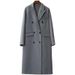 Women's Clothing Off Season Double Faced Cashmere Coat Long Loose Suit Collar 100 Wool Coat Temperament Double Breasted Coat_ecoleips.com