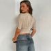 Summer Fashion Women's T-Shirt Style Slim Fit Deep V Neck Short Sleeve Waist Cinching Solid Color Top_ecoleips.com