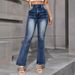 Women's Clothing Spring And Summer New Women's Casual Pants High Waist Elastic Washed Flared Jeans Women_ecoleips.com