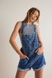 Women's Clothing Loose Multi Pocket Suspender Jeans_ecoleips.com