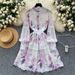Women's Clothing Hollow Hook Flower Embroidery Patchwork Waist Print Dress Female_ecoleips.com