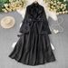 Women's Clothing Three Dimensional Flower V Neck Trumpet Sleeve Dress For Women In Summer With Waist Tightening Satin Slim Long Skirt_ecoleips.com